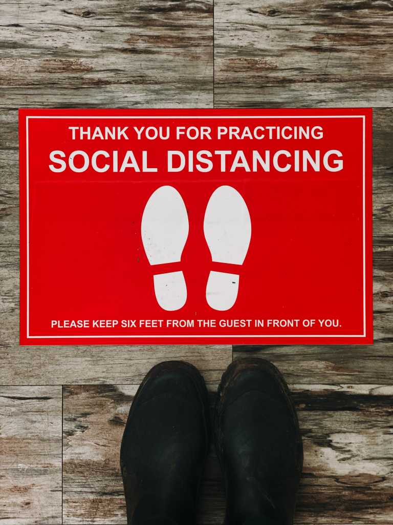 social distancing marking, floor marking for encouraging social distancing